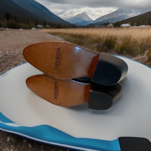 NWOB NWT Lucchese Boots Bootie Zip Women's 6.5 Suede Olive Green w/ Studs #M6040 - Picture 15 of 16